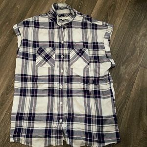 Cute plaid, short sleeve shirt.